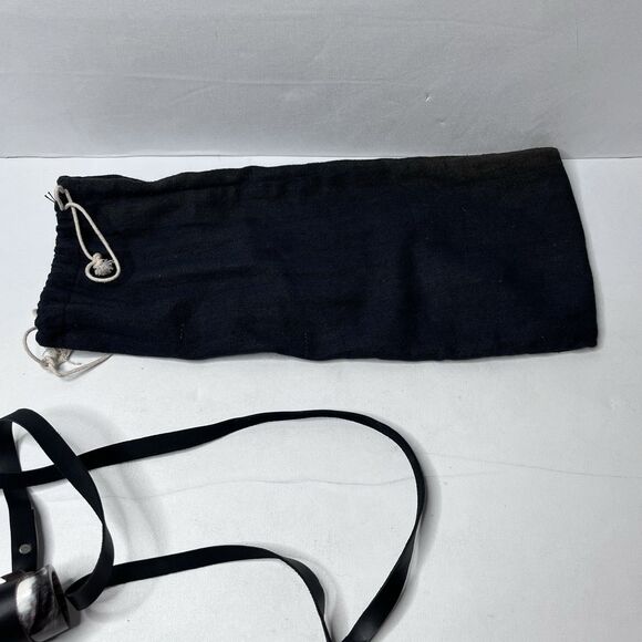 Lot Of 2 Ale Horn Bovine Viking Drinking Shot Size Horn with Leather Strap - Picture 9 of 11